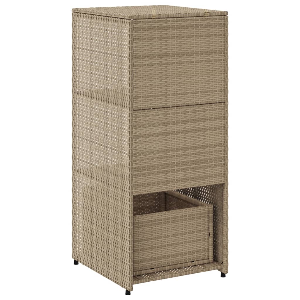 Garden Storage Cabinet Beige 50x55x115 cm Poly Rattan